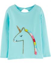Sueter Carters Azul Unicornio talla 12