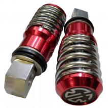 posapie aluminio resorte rojo