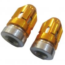 Tapa Valvula Aluminio Amarillo (Par)