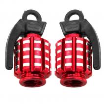 Tapa Valvula Aluminio Granada Rojo Par