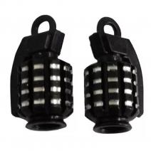 Tapa Valvula Aluminio Granada Negro Par