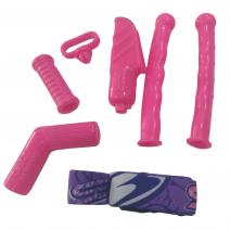 Kit Gomas Rosado Accesorios con LLavero 